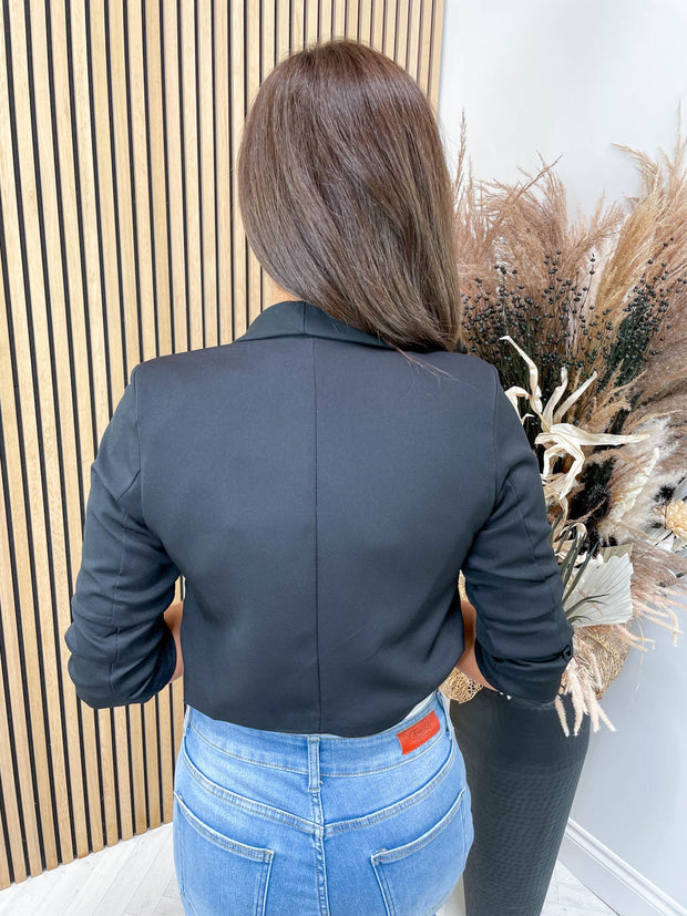 Kim Cropped Blazer - Black