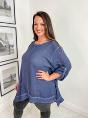 CURVE Indigo Denim Top