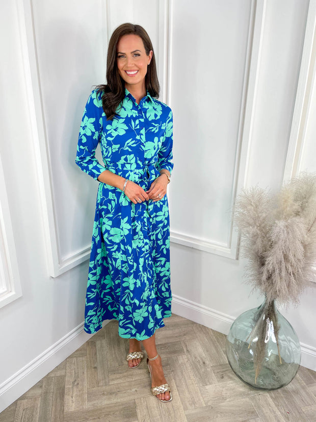 Alix Dress - Blue Floral