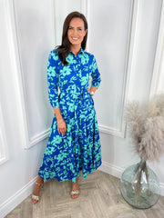 Alix Dress - Blue Floral