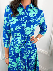 Alix Dress - Blue Floral