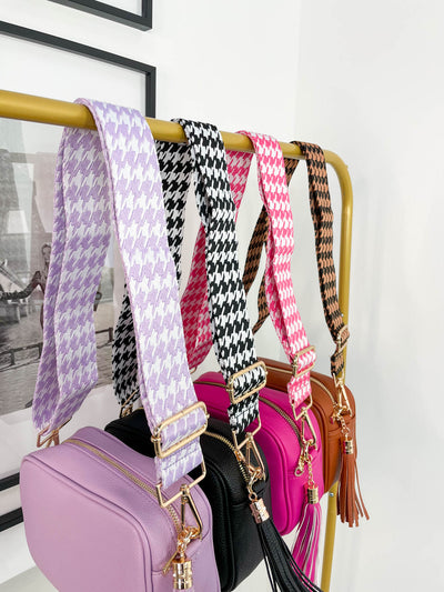 Houndstooth Mix & Match Bag Strap Gold Hardware - 4 Colours