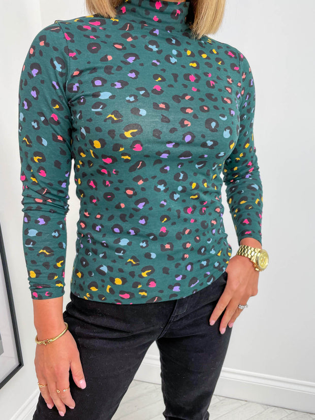 Annika Top - Green Rainbow Leopard by Sugarhill Brighton