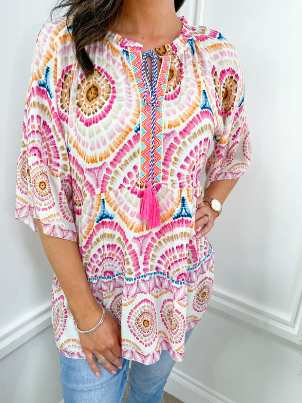 Aztec Kimono Top - 4 Colours