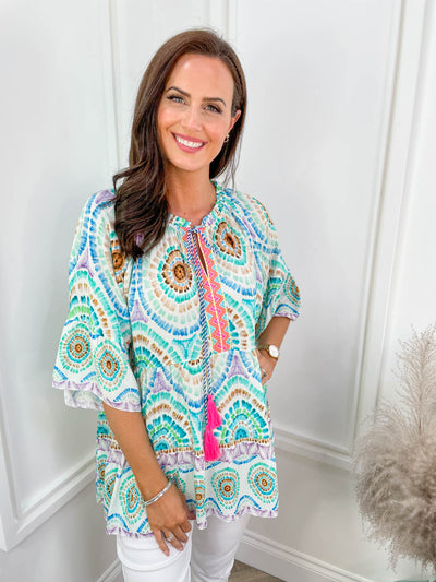 Aztec Kimono Top - 4 Colours