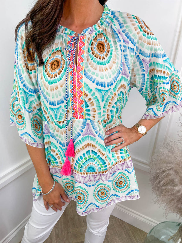 Aztec Kimono Top - 4 Colours