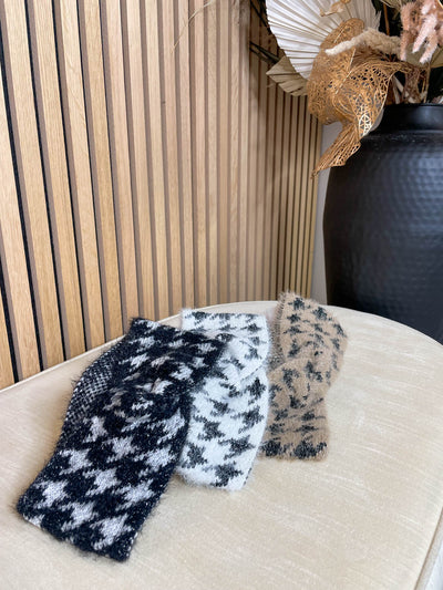 Houndstooth Knitted Headband - 3 Colours