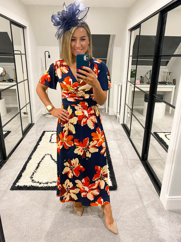 Nina Dress - Orange Floral