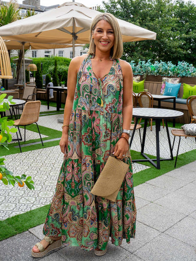 Becky Maxi Dress - Green Paisley